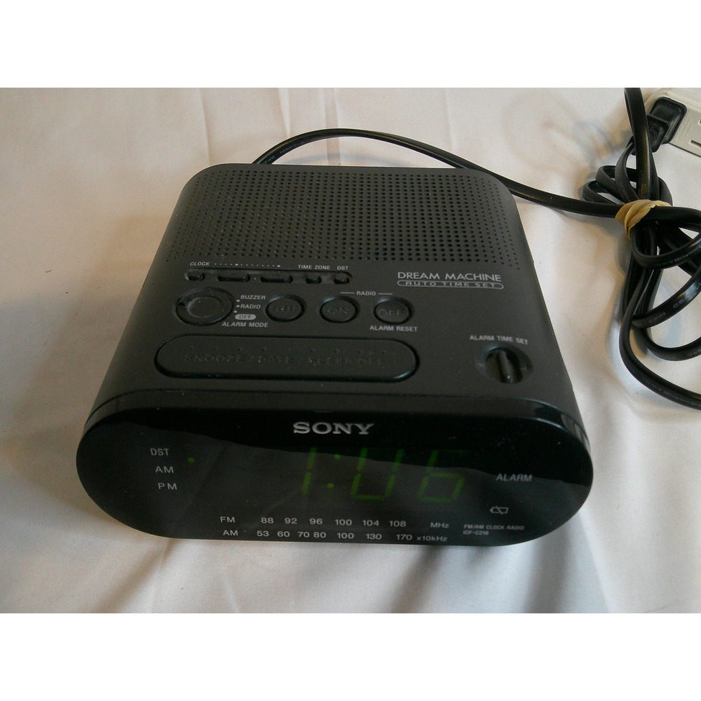 Sony Dream Machine Auto Time Set FM/AM Clock Radio ICF-C218 Alarm Tested‎ - Picture 2 of 5